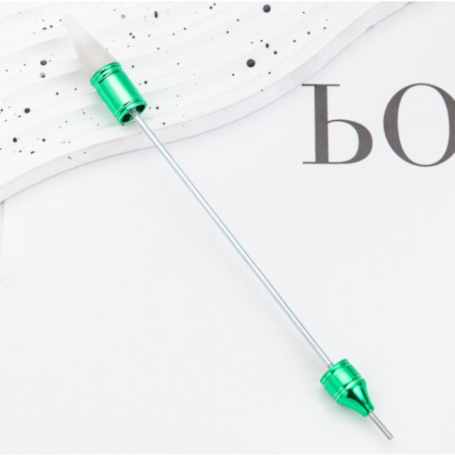 Wholesale 2pcs Beadable Pens Nail art Double-head drill pen DIY tools with wax blotting dot decal appliqué pen